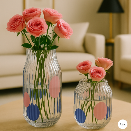 فازات شفاف مخطط - ملون