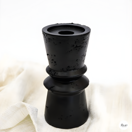 شمعذان على شكل رخام - اسود