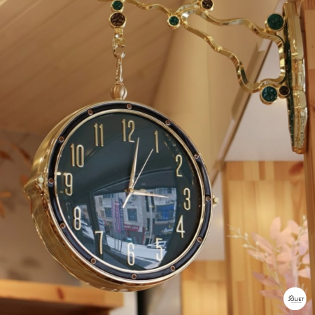 ساعة حائط - fancy golden o'clock