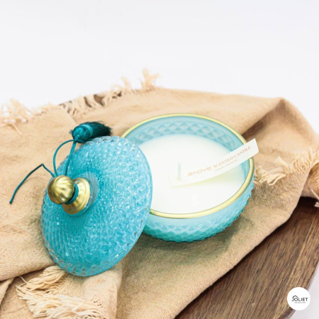 شمعة على شكل سكرية لون ازرق