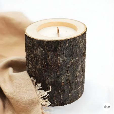 شمعة خشب - swan rose