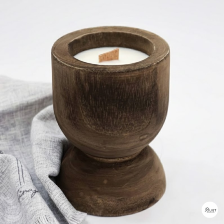 شمعة خشب - swan rose