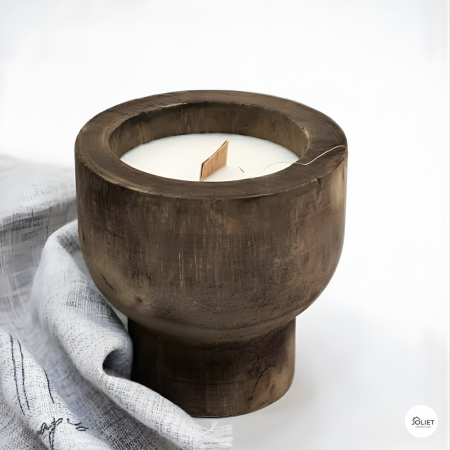 شمعة خشب - swan rose